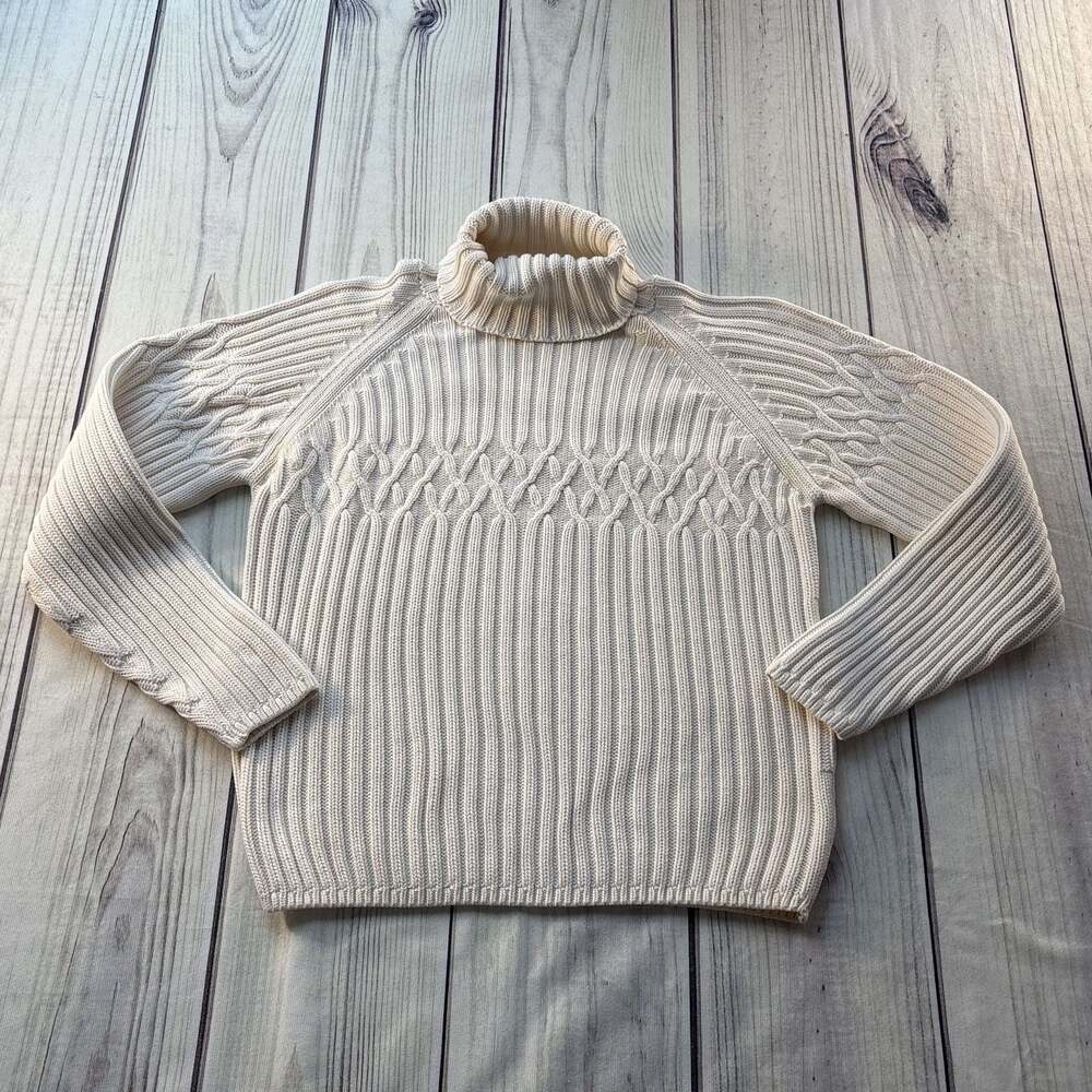 Steven B. Cable Knit Turtleneck Pullover Sweater